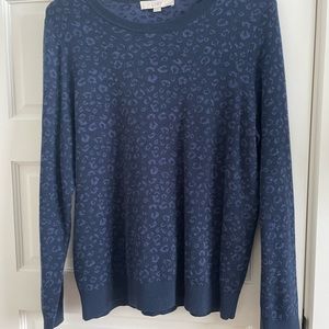 EUC Navy leopard print sweater